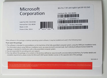 Original Microsoft Windows 7 Professional 32bit 64bit Oem KEY COA License Sticker